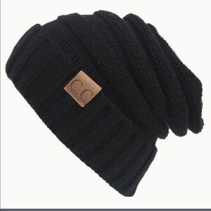 C.C Classic Black Slouchy Beanie